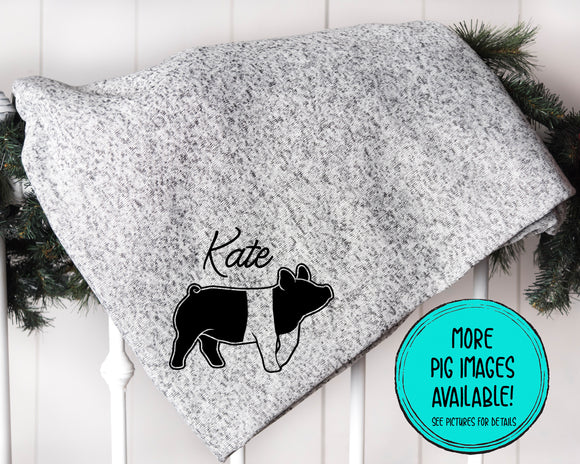 Show Pig Personalized Gift Blanket