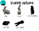 Show Rabbit Earrings - Ear Tag Shape - Multi Breed/Background Available
