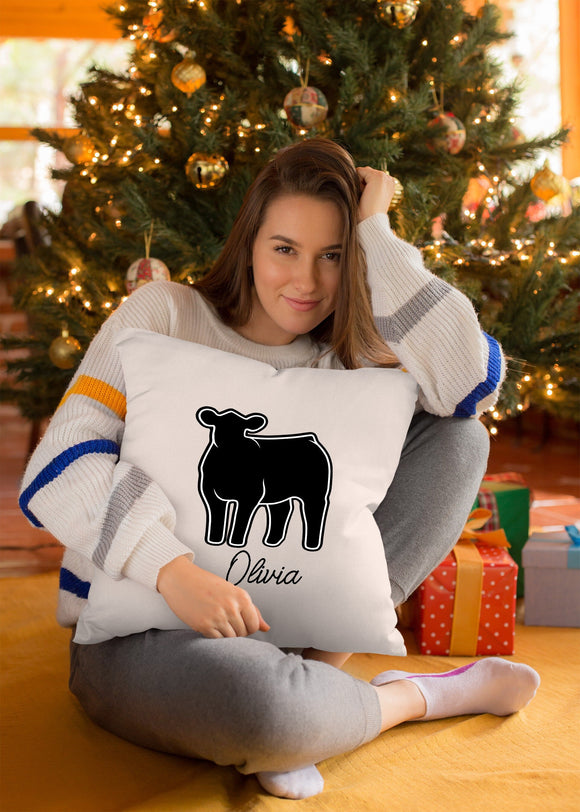 Personalized Show Cattle Pillow