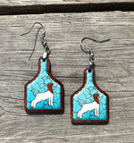 Show Goat Earrings - Ear Tag Shape - Multi Breed/Background Available
