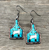 Show Lamb Earrings - Ear Tag Shape - Multi Breed/Background Available