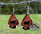 Show Cattle Earrings - Tear Drop Shape - Multi Breeds/Backgrounds Available